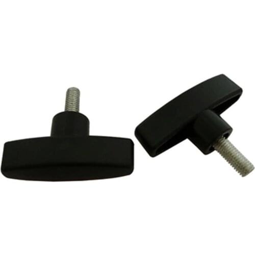 2Pcs M8 Stainless steel One word Plastic head Hand screws T shape Rubberiz fastener handle Screw bolt 45mm-70mm L