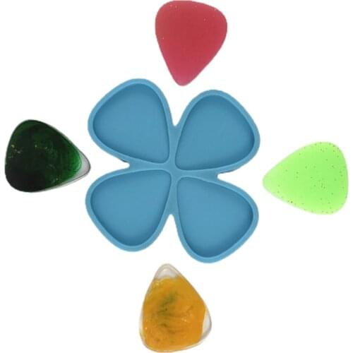 4 Pcs/Set Universal Guitar Picks Epoxy Resin Mold Guitar Plectrums Silicone Mould Guitar Thumb Finger Picks Casting Tool
