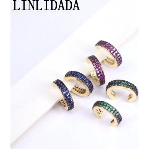 5Pairs, CZ Crystal C Shaped Small No Pierced Cartilage Earring Ear Clips Geometric Ear Cuff Earcuffs