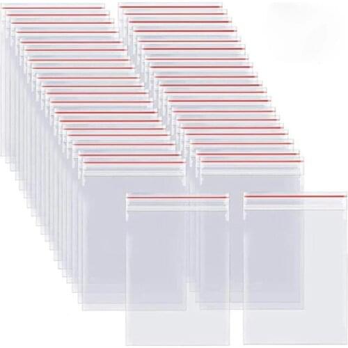 500Pcs Resealable Zipper Closure Bags Self Seal Clear Plastic Poly Bag