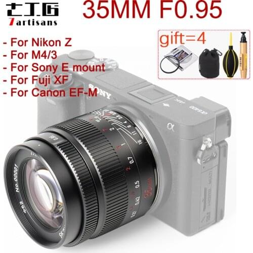 7artisans 35mm F0.95 Lens APS-C MF Camera Lens for Sony E mount Fujifilm FX Nikon Z Olympus M4/3 Canon EF-M EOS-M Cameras