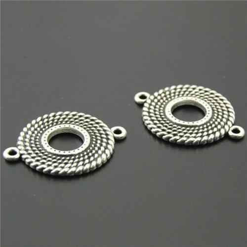 8PCS Carved Hollow Out Round Necklaces Pendants Connector For Jewelry Making Findings DIY A2249