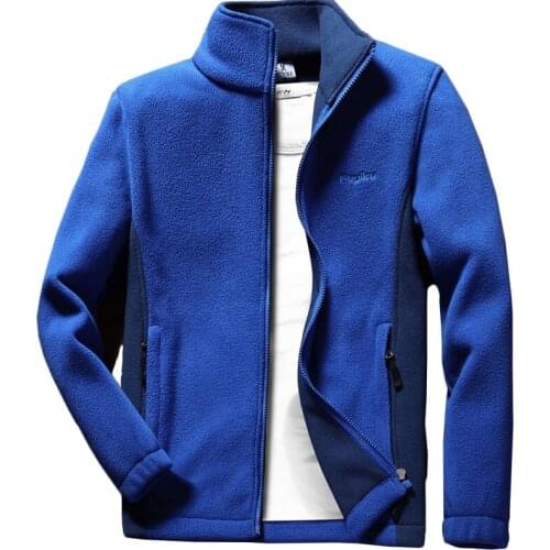 Anbican Spring Autumn Mens Fleece Jacket 2021 Brand New Stand Collar Outwear Thermal Warm Coat Big Size 6XL 7XL 8XL 9XL