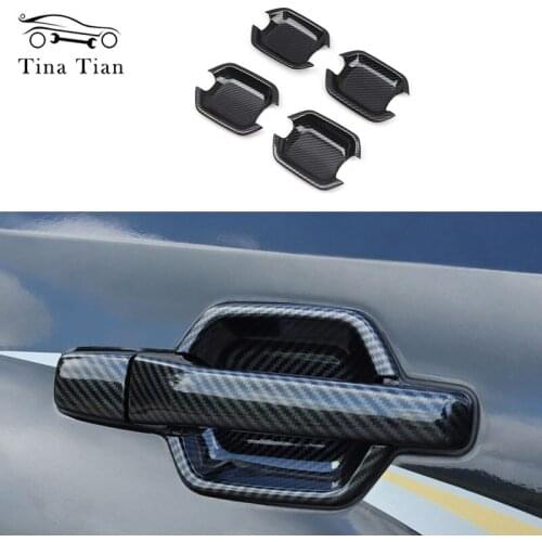 Fit For Mitsubishi PAJERO 2007-2017 2018 2019 2020 Car Accessories Carbon Fiber Color Door Bowl Handle Lid Styling Auto Parts