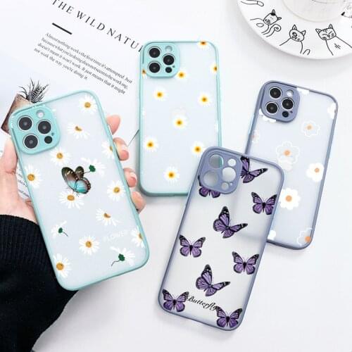 Butterfly Flowers Case For Samsung Galaxy A10 A11 M11 A20 A30 A21S A31 A50 A51 A70 A71 S8 S9 S10 S20 Plus FE Transparent Cover