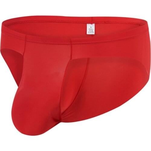 Mens Briefs Transparent Ice Silk Underwear Sexy Perspective Easing The Code Pair Of Drawers