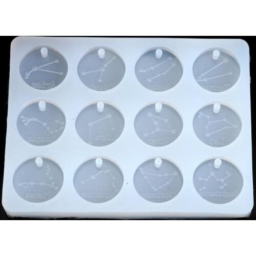 Doreen Box Silicone Resin Mold For Jewelry Making Rectangle White Constellation DIY Fashion Jewelry 11.5cm x 8.7cm, 1 Piece