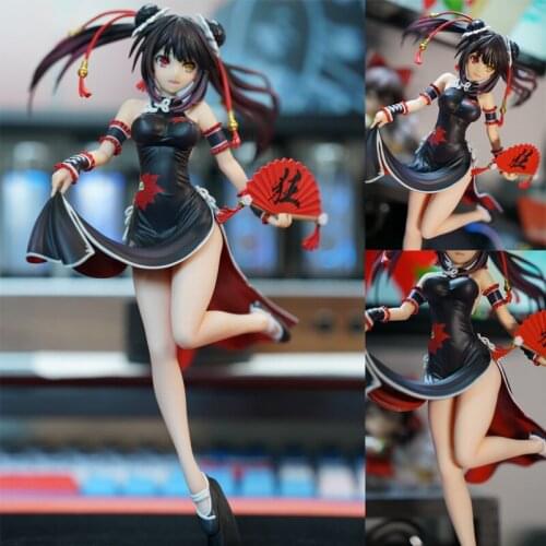 23CM Date A Live Tokisaki Kurumi Action Girl Figure Lovely Nightmare Cheongsam Ver. Sexy Ornament PVC Anime Model Doll Toy Gift