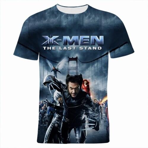 Oversize Womens T-shirt Harajuku Summer Fashion Short Sleeve Mens T Shirts Marvel Hero X-Men 3D Print Boy Girl Kids Tee Tops