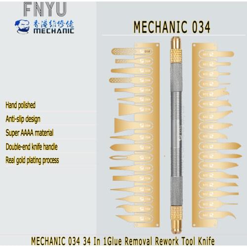 Glue Removal Tool MECHANIC 034 Chip Motherboard Layered Cutting Rework Blade Set For Phone Repair Remove IC Double-End Knife