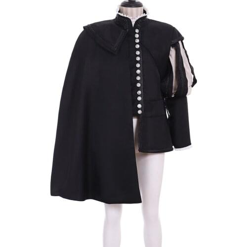 Queen Elizabeth Tudor Period Jacket Cape Cosplay Costume Tudor Kings Top Tudor King Henry Lord Court Jacket Coat Cloak L321