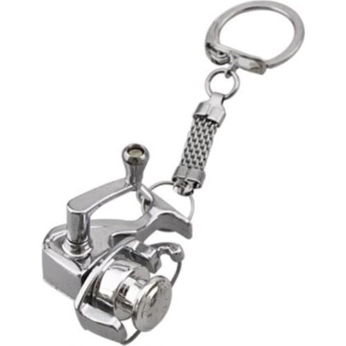 50% Hot Sale Alloy Reel Drum Pendant Keychain Key Ring Mini Miniature Sea Fishing Tackle рыбалка Fish wheel keychain