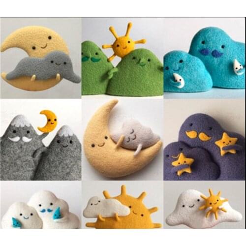 Weather brooch, raindrops, lightning wool needlepoint kit wool felt needle felting decoration craft needlecraft DIY handmade