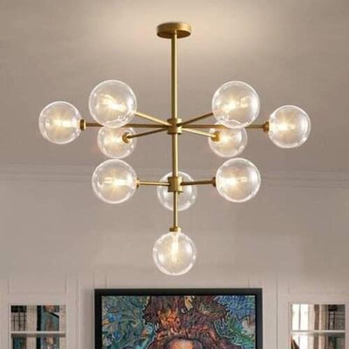 Minimalist Gold LED Chandeliers For Cafe Living room Restaurant Suspension Luminaire Vintage Home decor Lamparas De Techo