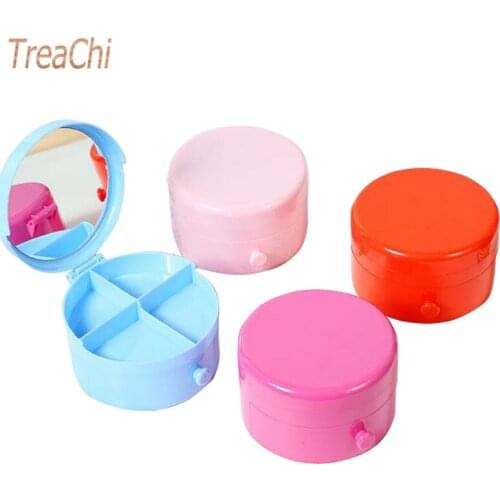 Fashion Kids Double Deck Jewelry Box Plastic Storage Box Accessories Mini Cute Portable Storage Makeup Box