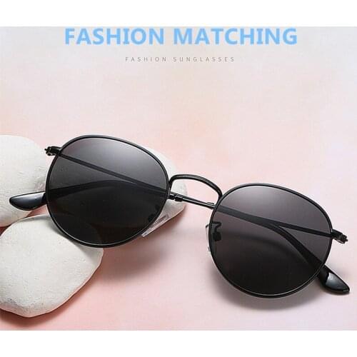 Men Women Fashion Good Quality Swimming Leisure Photography Sunglasses Popular Round Metal Retro Vintage Sunglasses UV400