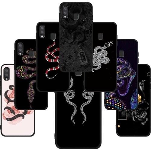 Flower snake Soft Cases For Samsung Galaxy A71 A51 A41 A31 A20E A10 A20 A40 A50 A70 M30S M20 A7 A8 A9 2018 Black TPU Phone Case