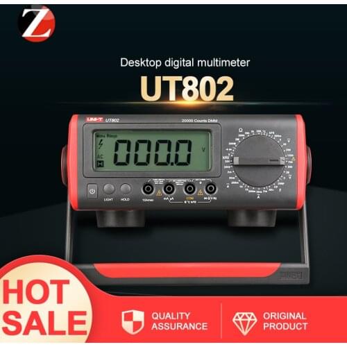 Benchtop Digital Multimeter UNI-T UT802 Manual Range AC/DC Voltage Current Resistance 19999Counts Display LCD Backlight