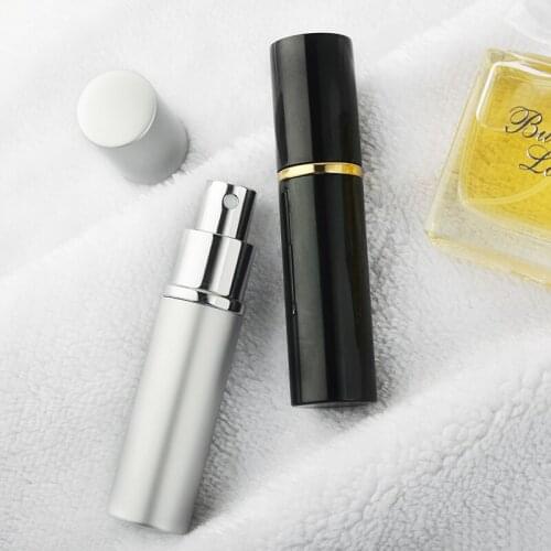 New Style 5ML Portable Glass Refillable Perfume With Atomizer Empty Aluminum Parfum Case For Spray Scent Pump Case Empty Bottles