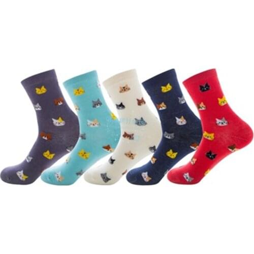 Pure color personality fashion cute cat, men and women in cotton tube socks ZQ066