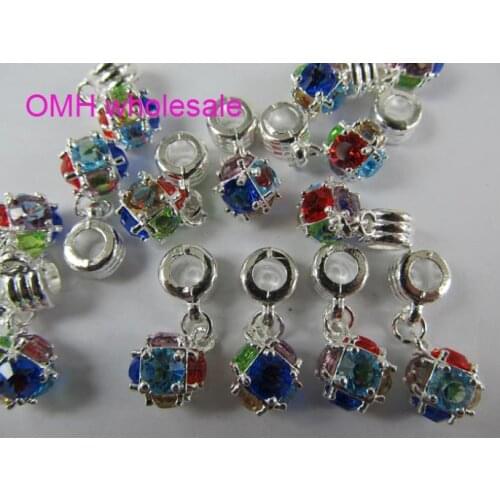 OMH wholesale 5PCS 10X27mm Fashion Mix colors DIY alloy AAA crystal Jewelry accessories ZL613