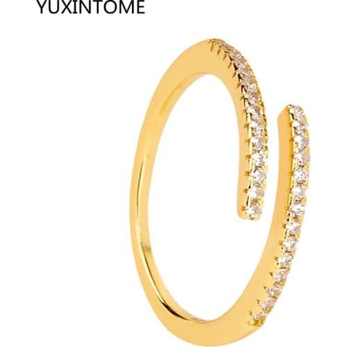 Plated 24K Gold/925 Silver Delicate CZ Engagement Rings For Women Shining Crystal Bridal Rings Wedding Jewelry Gift