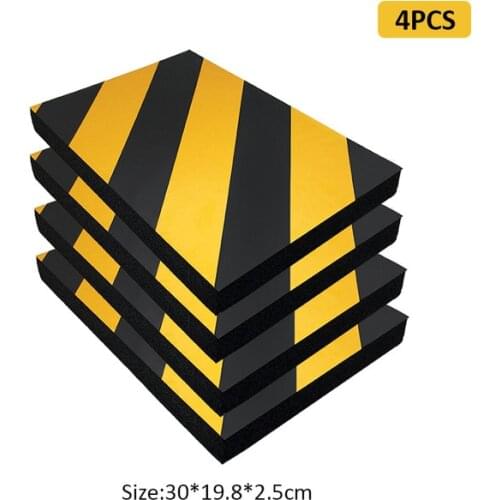 4Pcs of EVA Car Anti-Collision Strips Anti-Scratch Sponge Strips On the Edge of the Door Night Reflective Warning Foam Stickers