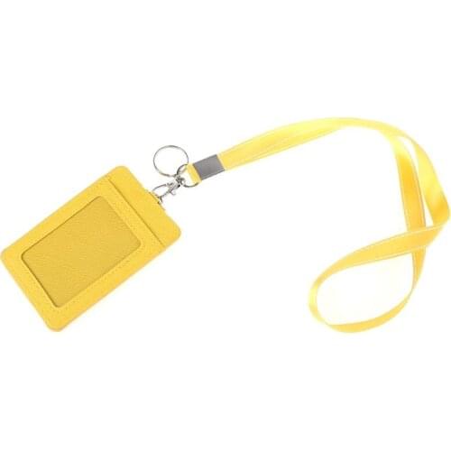 Q1QA Office Work School ID Card Badge Holder with Keyring Rope Layards Neck Strap