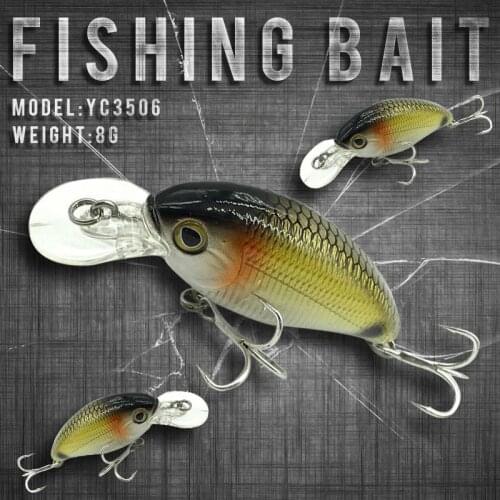 Fishing Lure 53mm 8g 0-0.8m Floating Fishing Tackle Lsca Artificial Lures Fishing Bait Crankbait Wobblers 3D Eyes