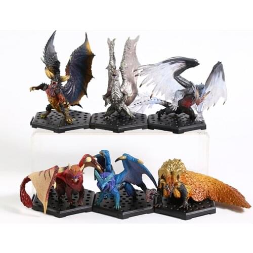 Monster Hunter Standard Model Plus Vol.13 Nergigante Lunastra Teostra Xenojiiva Kushala Daora PVC Figures Toys 6pcs/set