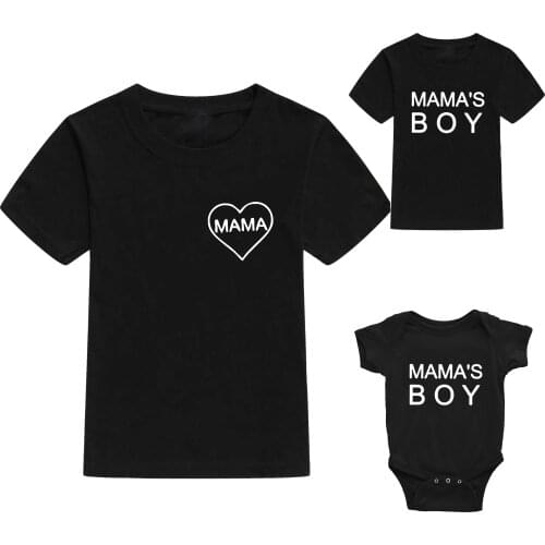 Vestido madre e hija Mom and Son Matching Short Sleeve T-shirt Mommy and Me Family Clothes Baby Romper Kids T Shirts Tee