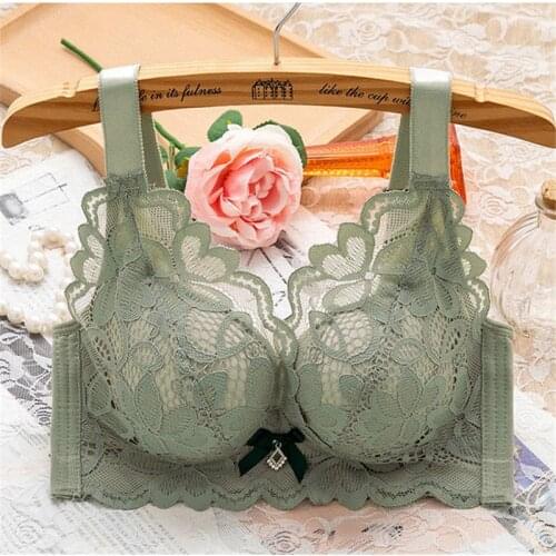 Womens Bra Small Breasts Push Up Bras Ajusted Type Underwear Black Pink Bralette Sexy Lace No Steel Ring Lingerie