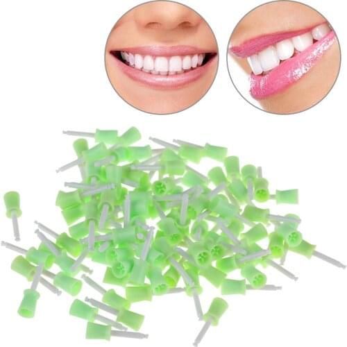 100Pcs/set Dental Polishing Rubber Cup Teeth Stain Removal Whitening Polishing Dentist Tool