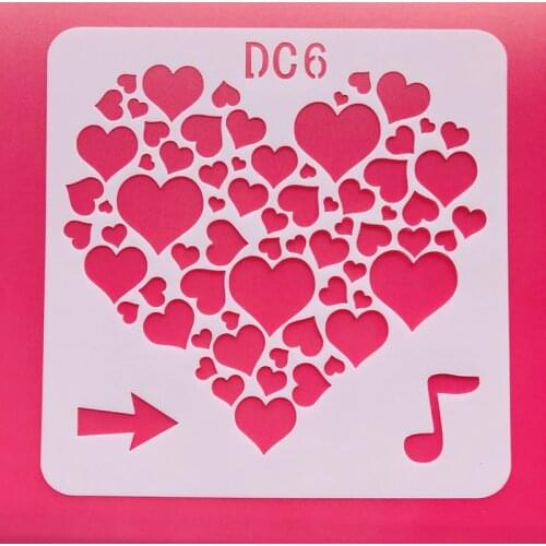 13x13cm Multi Size Heart Layering Stencils for Diy Scrapbook Stencil Flexible Home Decor DIY Cards Craft Gift Novelty Product