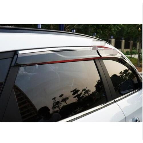 4pcs/lot Car Styling Awnings Shelters Accessories Guard Rain Shield Window Visor For Hyundai Tucson 3rd TL 2015 2016