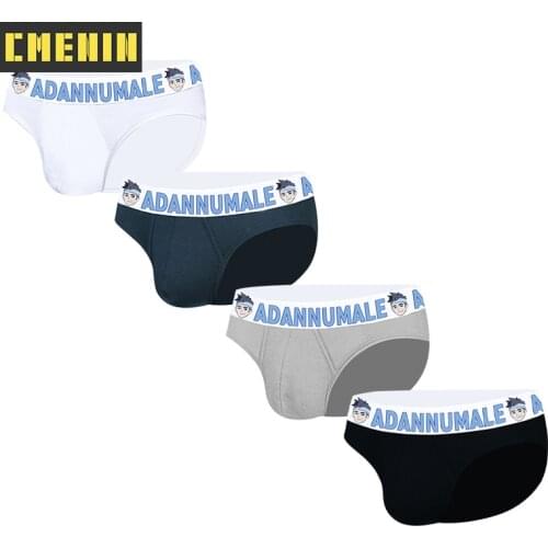 4Pcs Free Shipping Cotton Sexy Mans Underwear Briefs Underpants Comfortable Mens Briefs Bikini Gay Underwear Innerwear Funny
