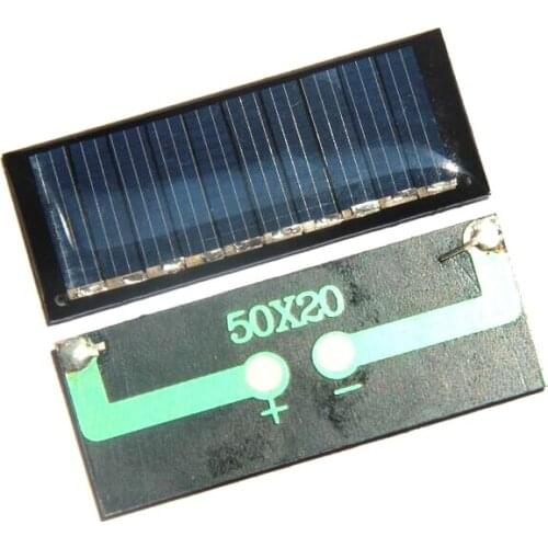 500pcs 0.13W 5V Mini Solar Cell Polycrystalline DIY Solar Panel Module Toy Battery Charger For 3.7V Study Epoxy 50*20MM