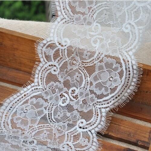 6meter new arrival chantilly lace trim white eyelash trimming lace IDY materials 17Cm width