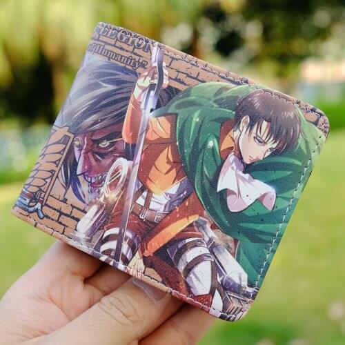 Anime Attack on Titan Wallet Purse Ackerman Eren Jaeger Coin PU Leather Wallet Purse Bag Holder Layer Cool Hot