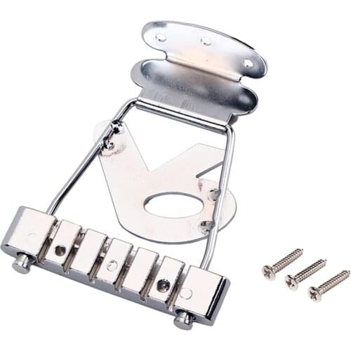 Archtop Jazz Guitar Chrome Trapeze Short 6 String Tailpiece Bass Guitar Bridge