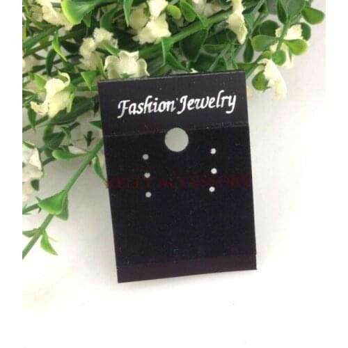 Free Shipping 200pcs/lot Black Plastic Earrings Card With Velvet Custom Jewelry Card Ear Studs Earring Display Packaging Cards