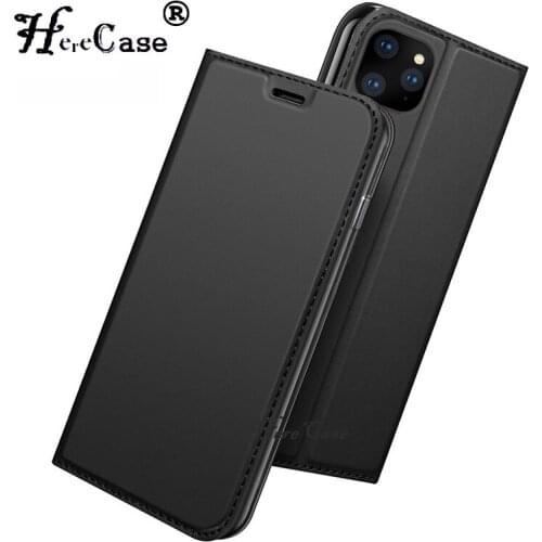 For Iphone11 Pro 11Pro Max Luxury Ultrathin Simple Leather Soft TPU Wallet Case Magnetic Cover For Iphone 7 8 Plus X XS Max XR