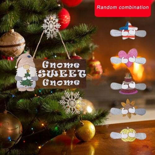 Rustic Farmhouse Gnome Sweet Gnome Wood Sign Porch Ornaments for Valentines