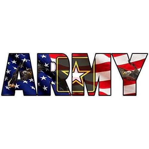 For United States Army American Flag Eagle Lettering Decal JDM JEEP Van Bike Offroad RV A4 Q3 Polo Deco Meterial