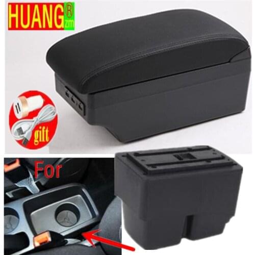 For Ford Fiesta Armrest box Interior Parts special Retrofit parts Car Armrest box Center Storage box with USB LED light