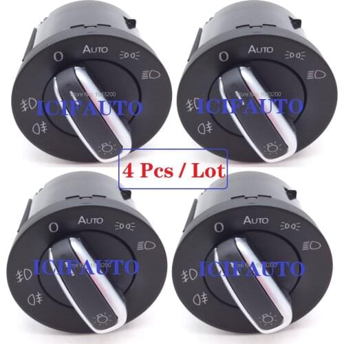 5ND941431B Chrome Auto Car Headlight Fog Light Switch For VW Tiguan Touran Golf MK6 VI 6 Jetta MK5 V Passat B6 B7 3C8941431A