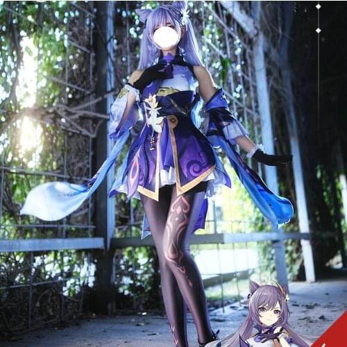 Game Genshin Impact Keqing Cosplay Costume Halloween