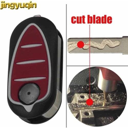 Jingyuqin Cut Blade 3 Buttons Flip Folding Remote Car Key Case Key Shell Fob for Alfa Romeo Mito Giulietta GTO 159