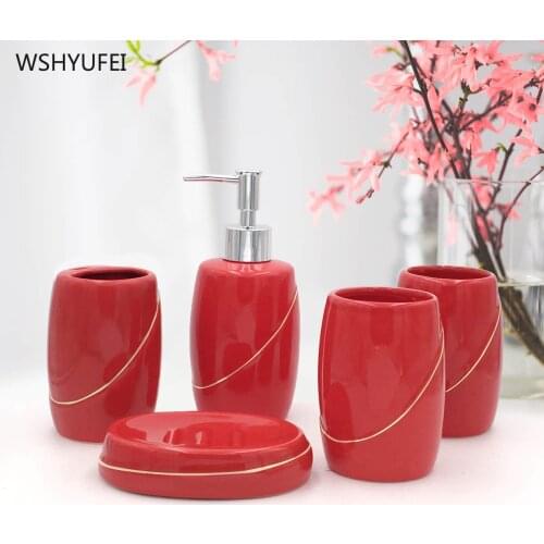 Ceramic bathroom accessories couple wash tools mouthwash cup soap toothbrush holder wedding supplies bathroom wash set