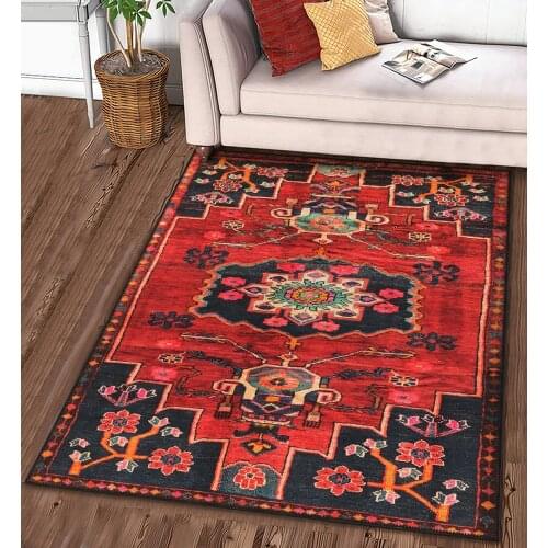 Kırmızı Dokuma Halı Orjinal Desenli şönil halı oturma odası yatak odası mutfak kaymaz anti alerjik ücretsiz kargo halı kilim